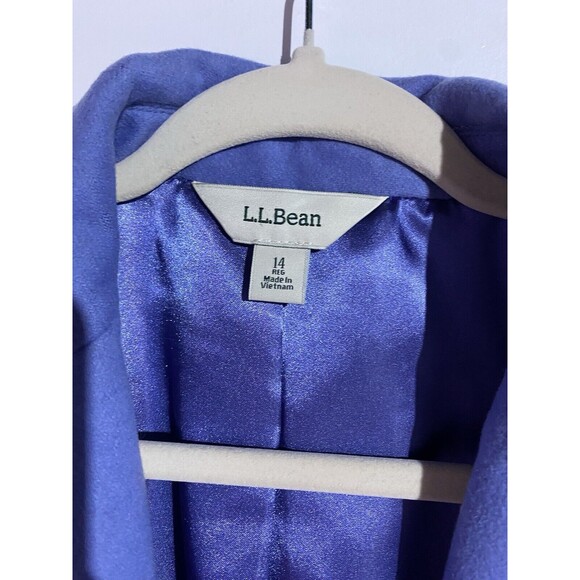 LL Bean Peacoat Womens 14 Blue Cashmere Wool Office Corp Capsule Minimalist - Picture 5 of 15